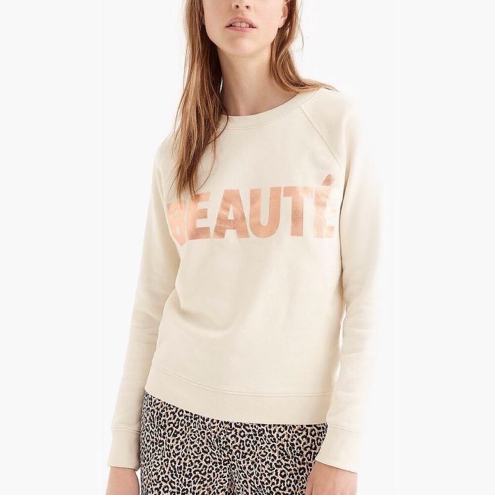 J.Crew "Beauté" Crewneck Sweatshirt Size Medium